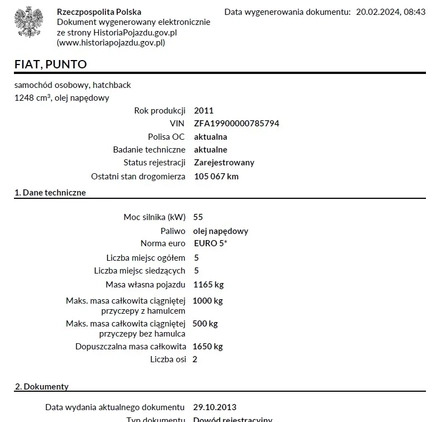 Fiat Punto Evo cena 17999 przebieg: 107000, rok produkcji 2011 z Katowice małe 137